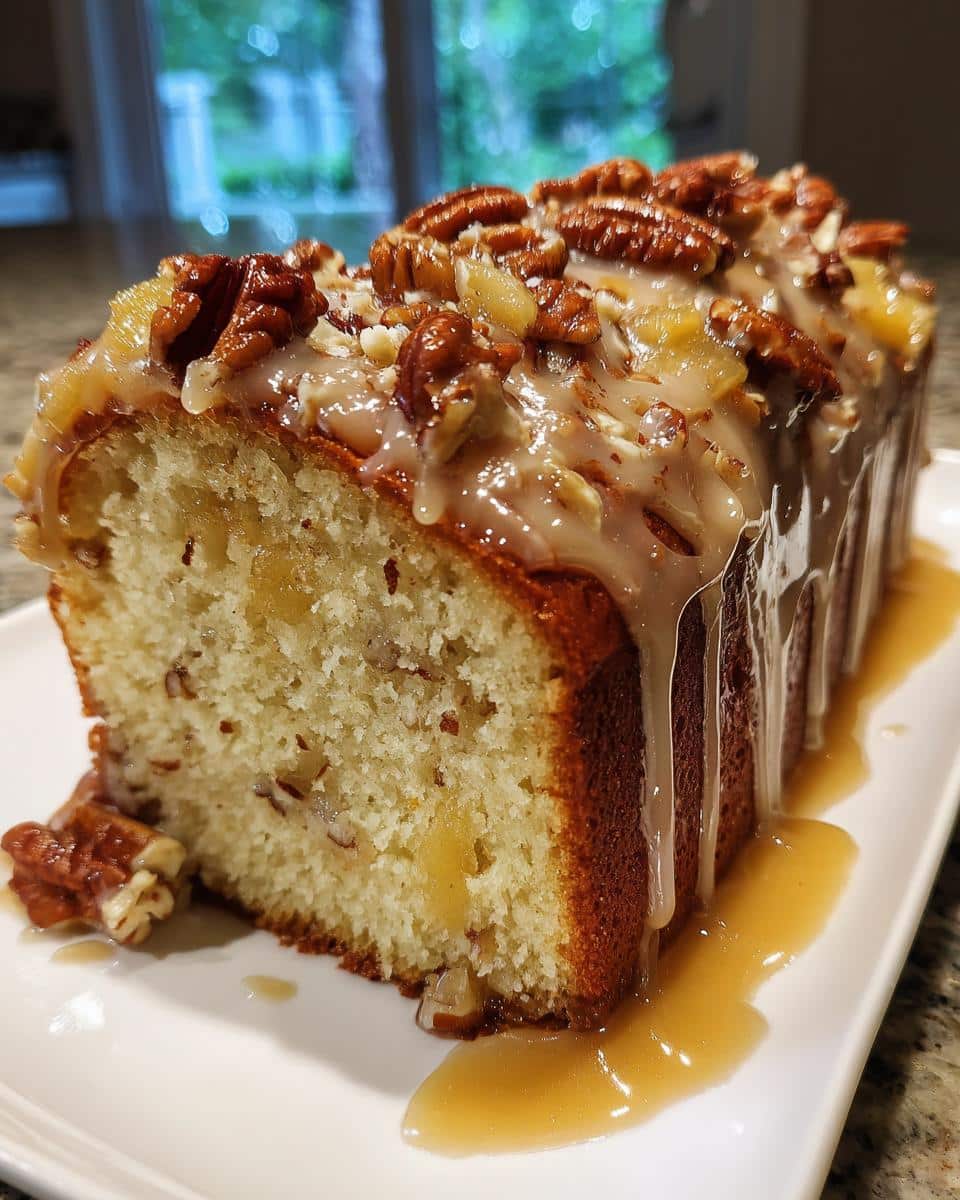 Pineapple Pecan Cream Cheese Pound Cake