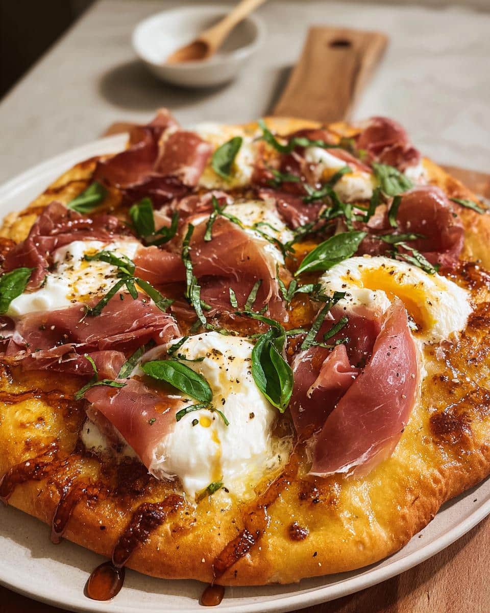 Prosciutto and Honey Burrata Pizza - detail 1