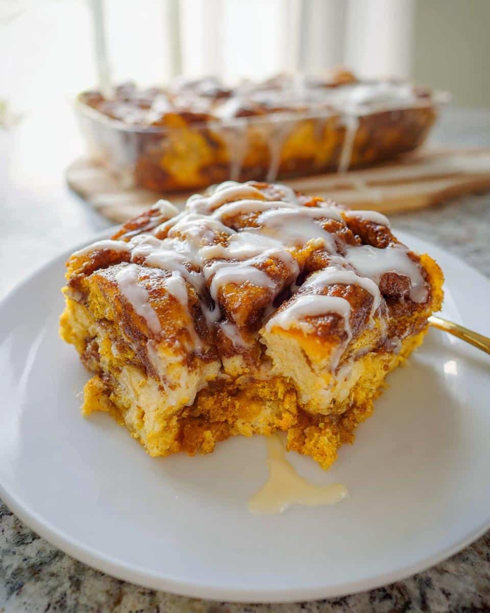 Pumpkin Cinnamon Roll Casserole - detail 2