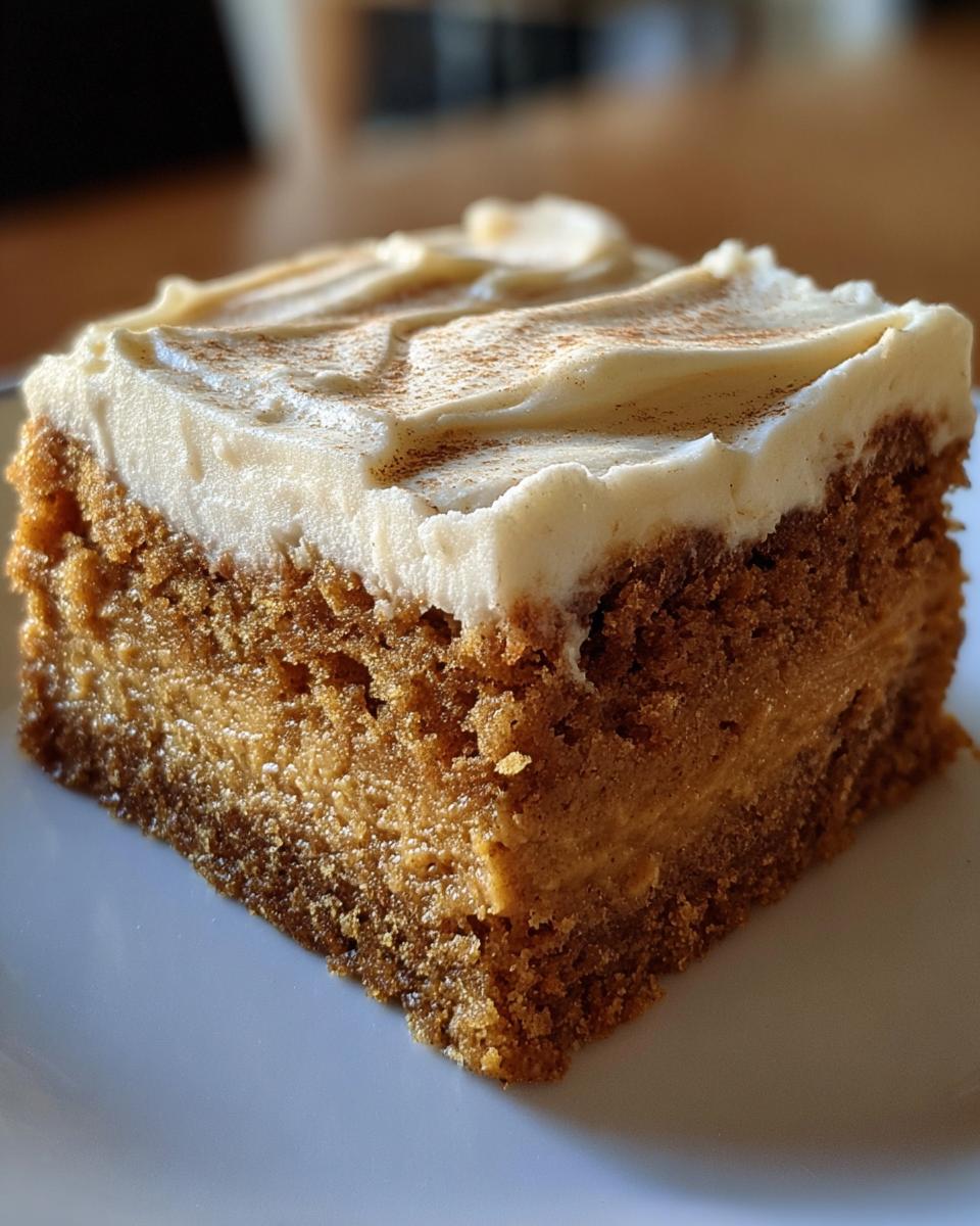 Pumpkin Spice Gooey Cake with Cream Cheese Frosting - detail 1