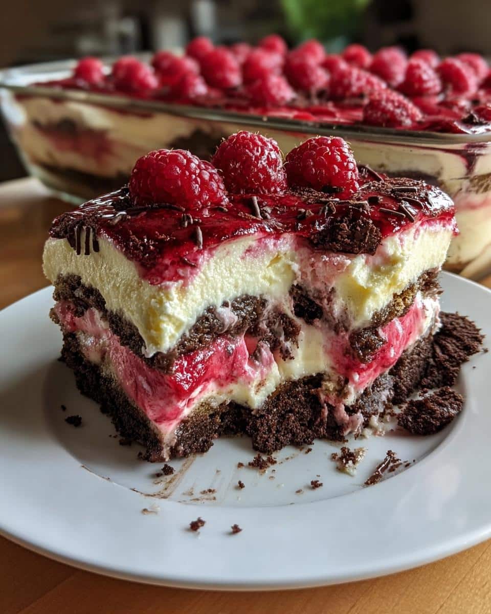 Raspberry Chocolate Lasagna Dessert - detail 2