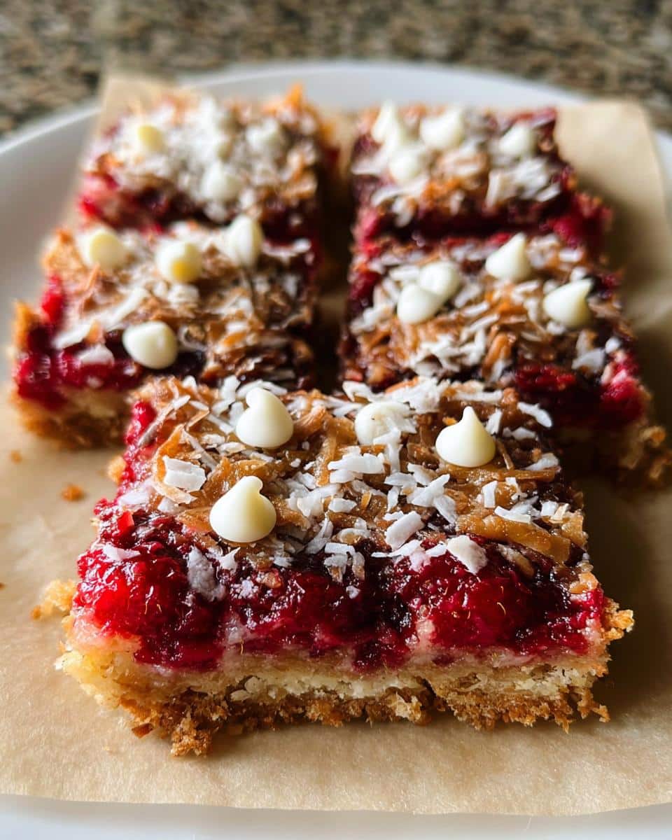Raspberry Coconut Magic Bars - detail 2