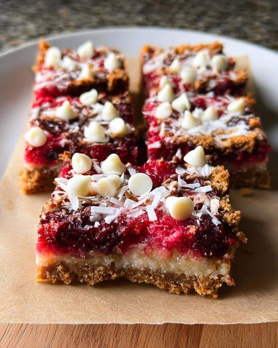 Raspberry Coconut Magic Bars - detail 3