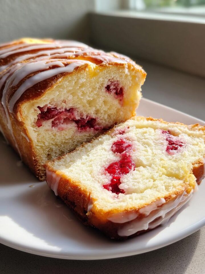 Raspberry Swirl Brioche Loaf