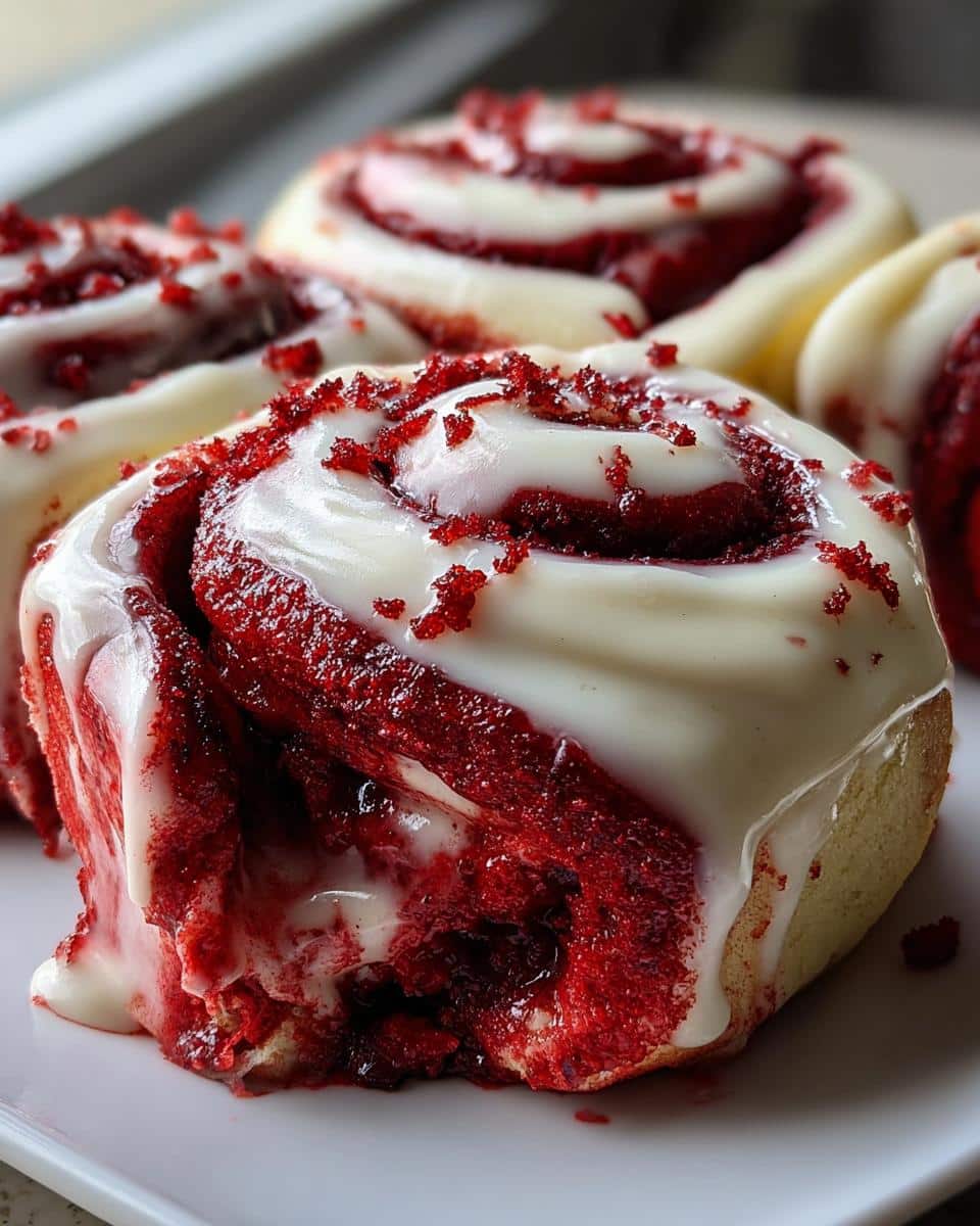 Red Velvet Cinnamon Rolls - detail 2