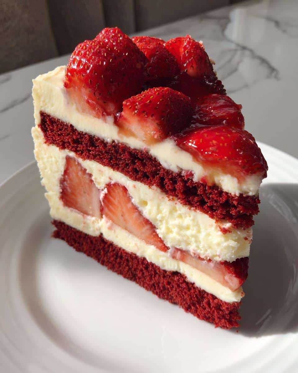 Red Velvet Strawberry Cheesecake - detail 1