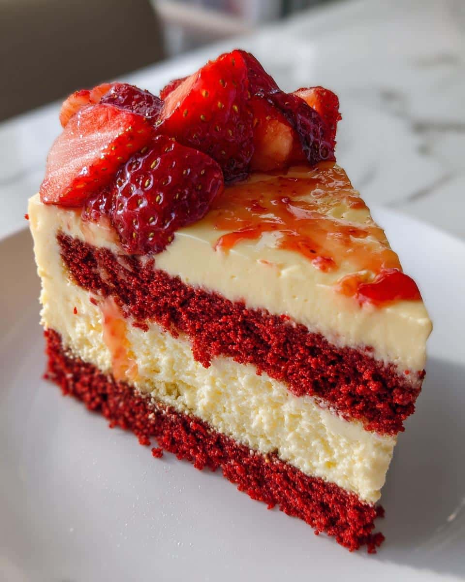 Red Velvet Strawberry Cheesecake - detail 3