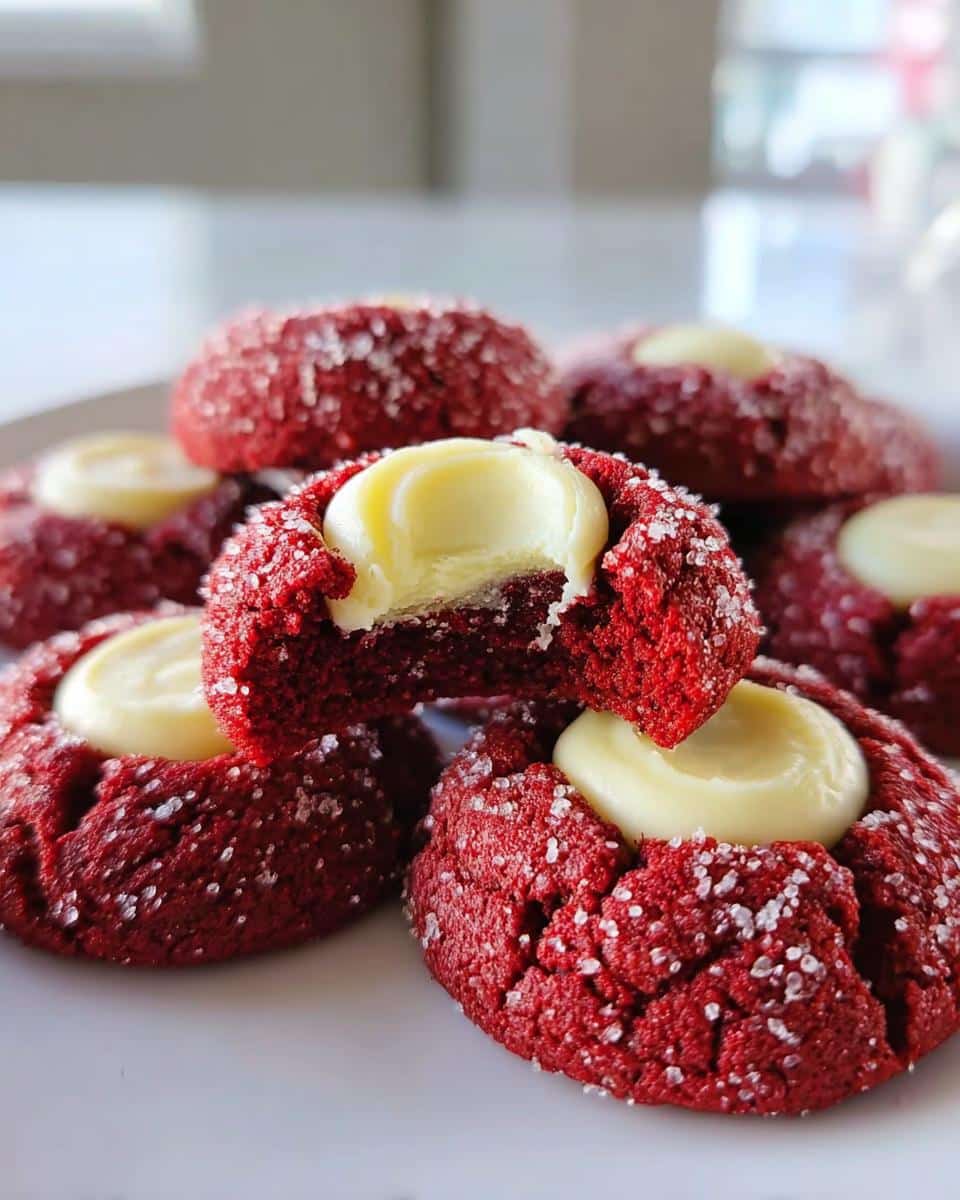 Red Velvet Thumbprint Cookies with Cream Cheese - detail 1