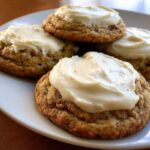 Rhubarb Cookies with Cream Cheese Frosting