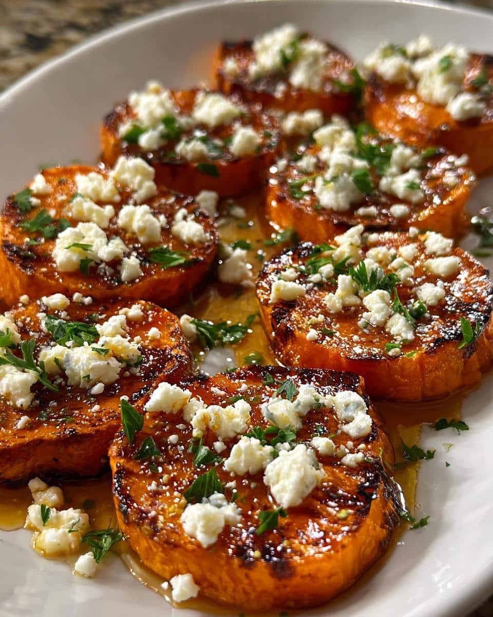 Roasted Sweet Potato Rounds with Honey & Feta - detail 1