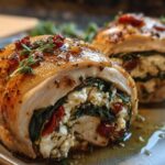 Rolled Up Chicken with Feta, Spinach, and Sun-Dried Tomatoes