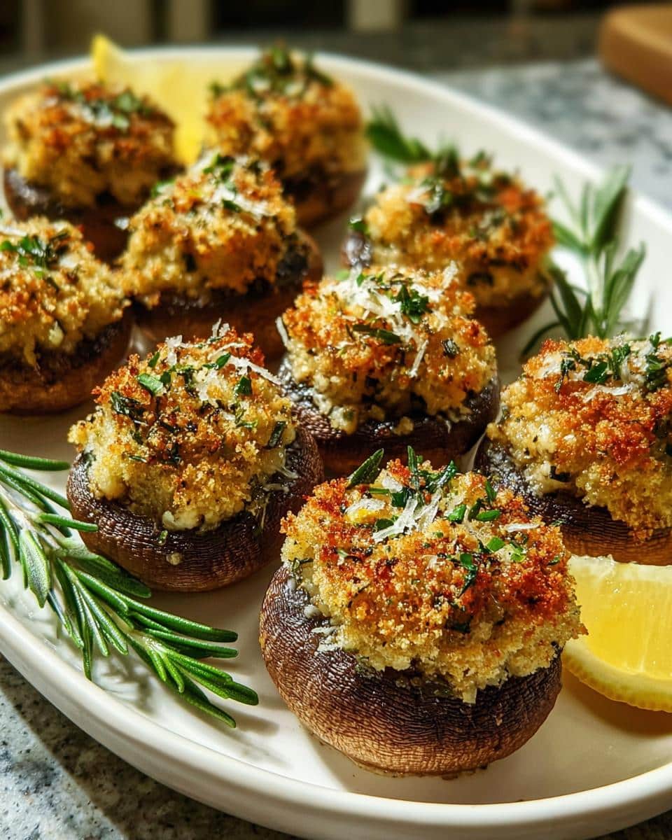 Rosemary Parmesan Stuffed Mushrooms - detail 1