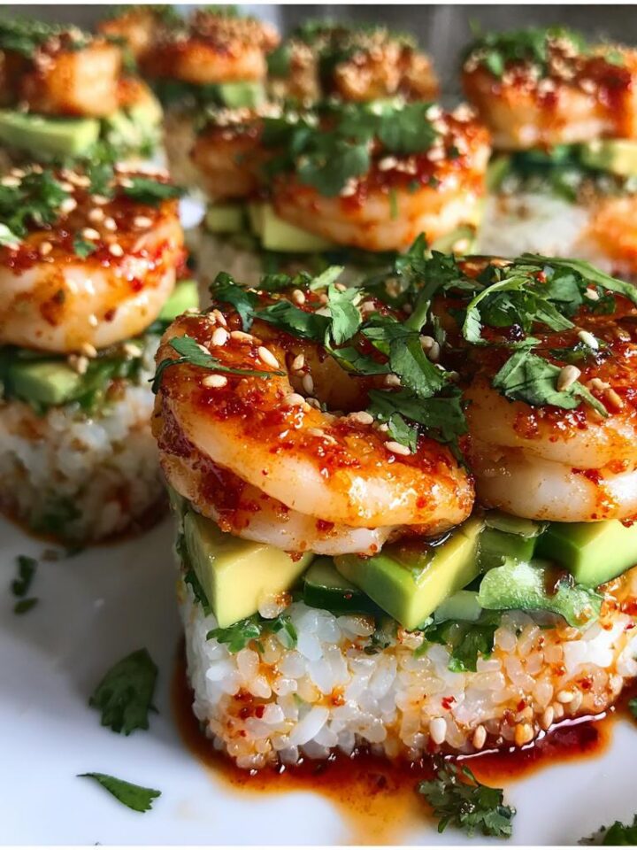 SPICY SHRIMP SUSHI STACKS