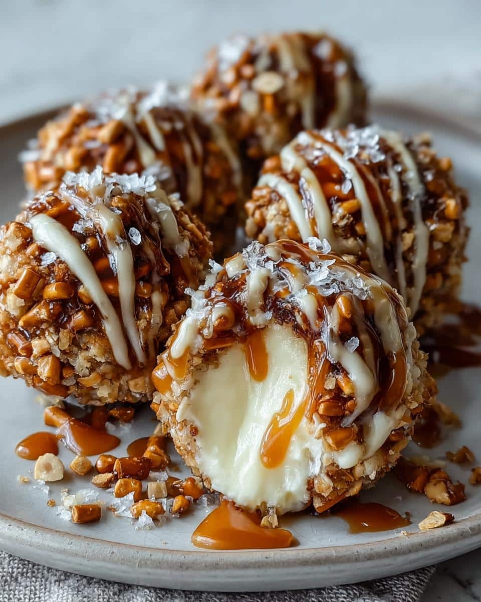 Salted Caramel Pretzel Cheesecake Balls - detail 2