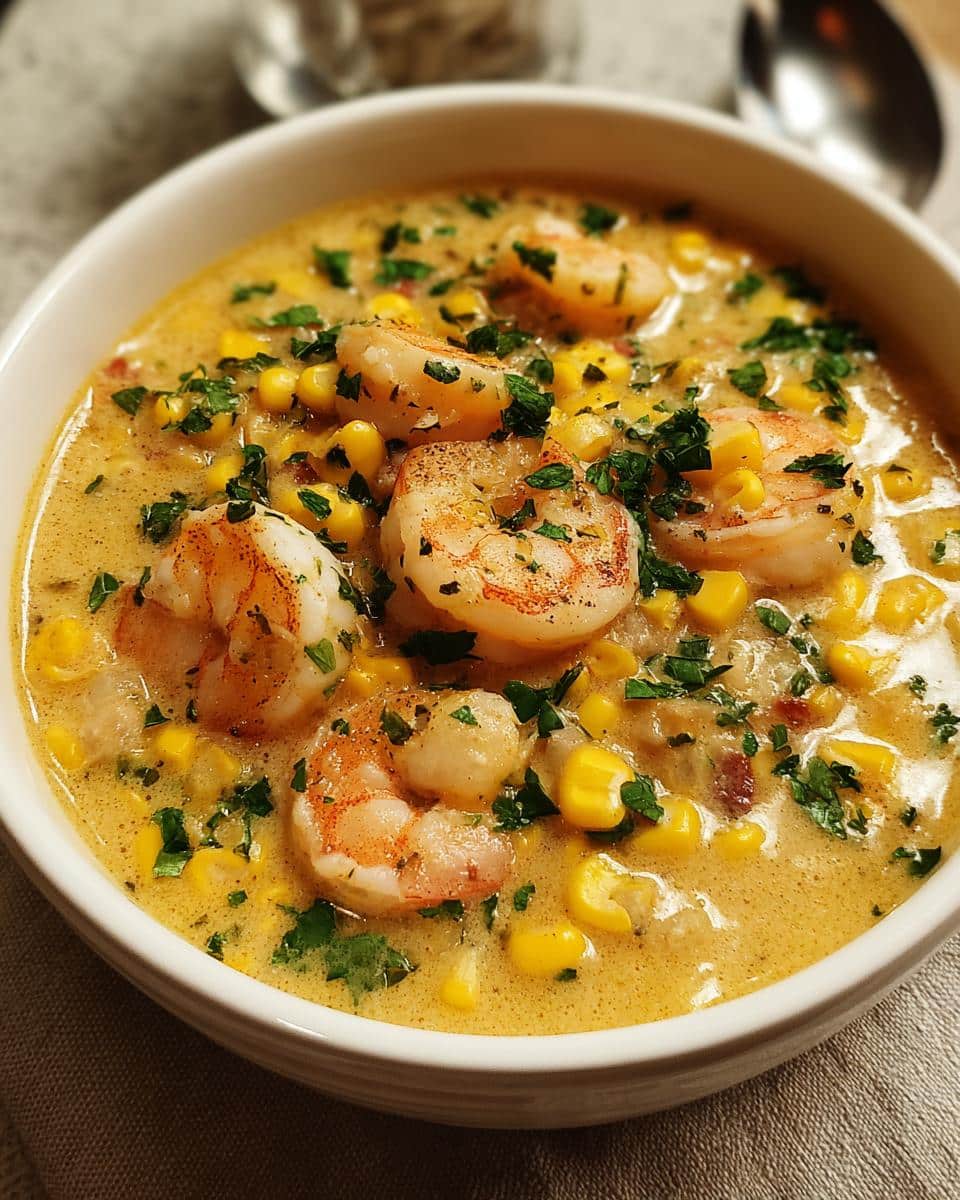Shrimp and Corn Chowder - detail 1