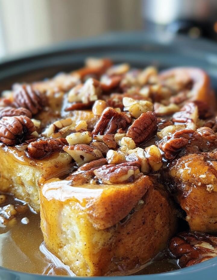 Slow Cooker Cinnamon Roll French Toast Casserole