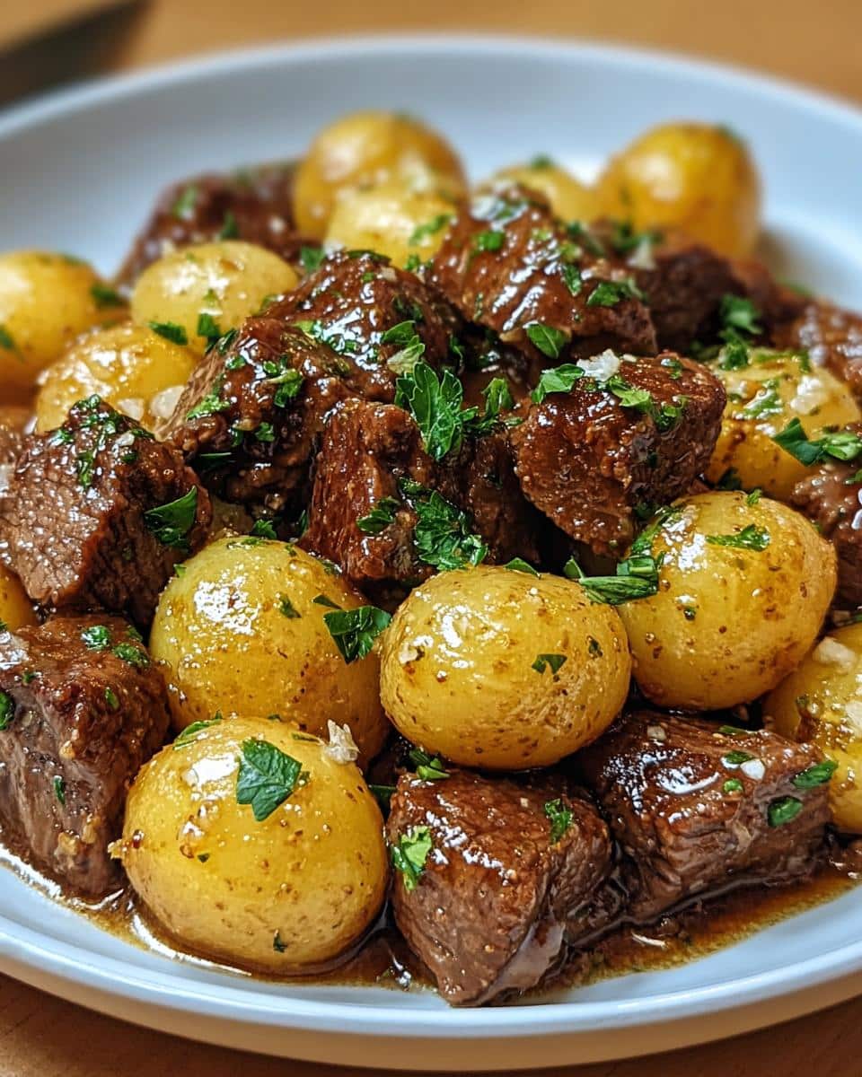 Slow Cooker Garlic Butter Beef Bites & Potatoes - detail 1
