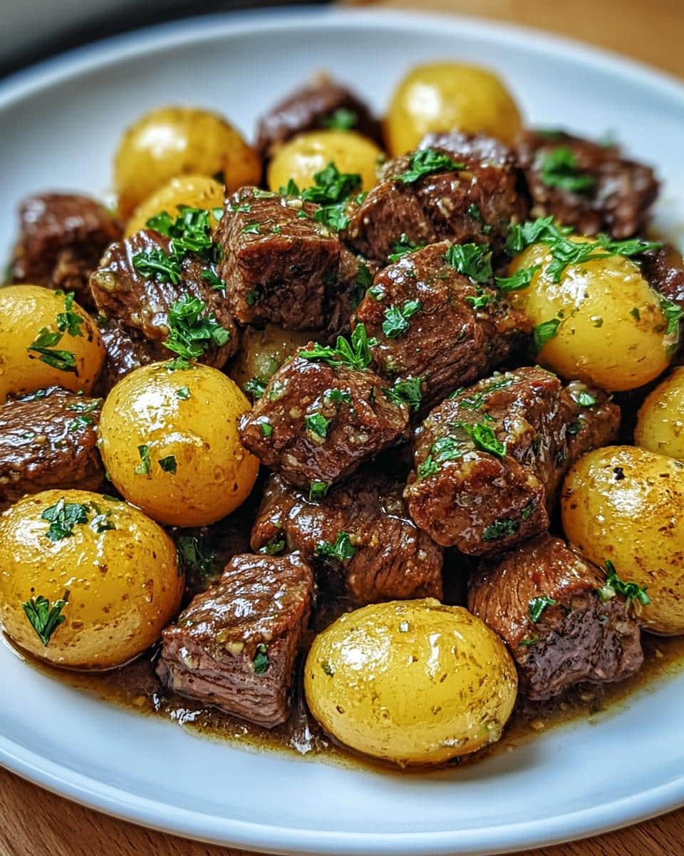 Slow Cooker Garlic Butter Beef Bites & Potatoes - detail 3