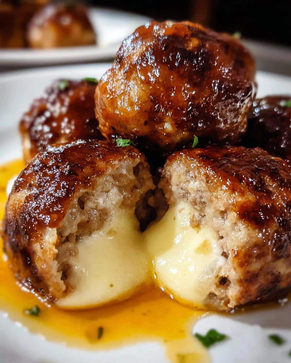 Smoked Cheese Stuffed Meatballs - detail 2