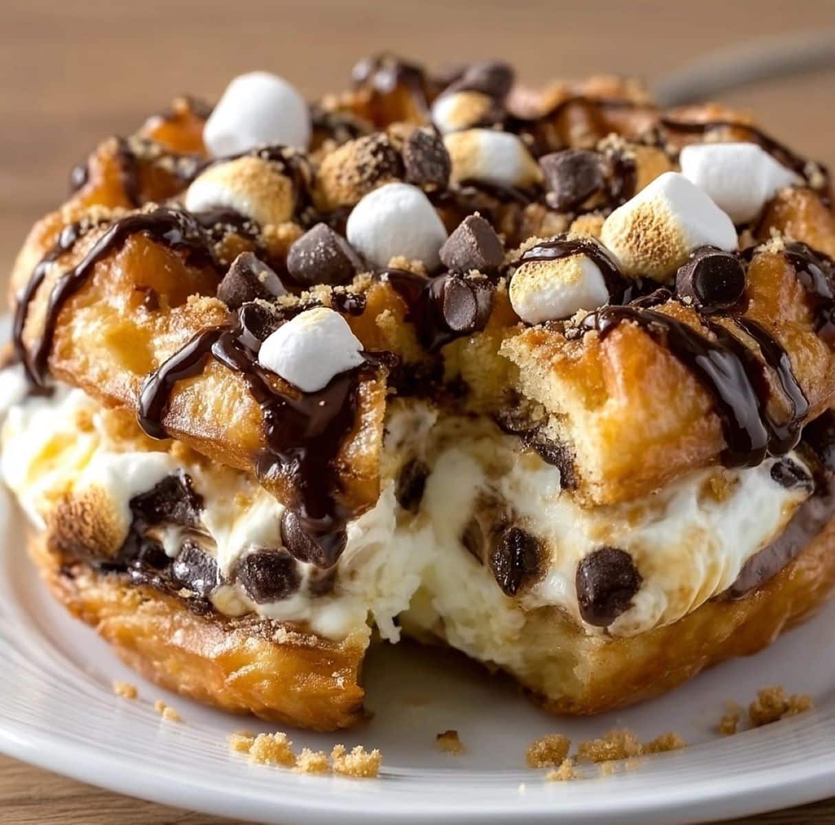 S’mores Cheesecake Cookie Croffle