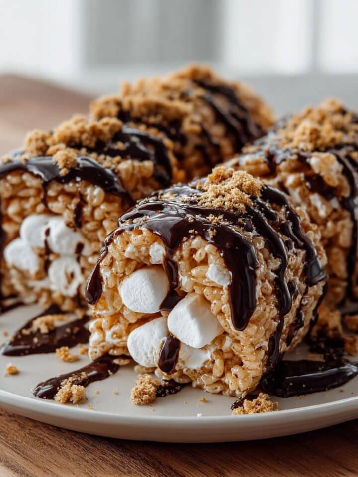 S’mores Rolled Rice Krispie Treats
