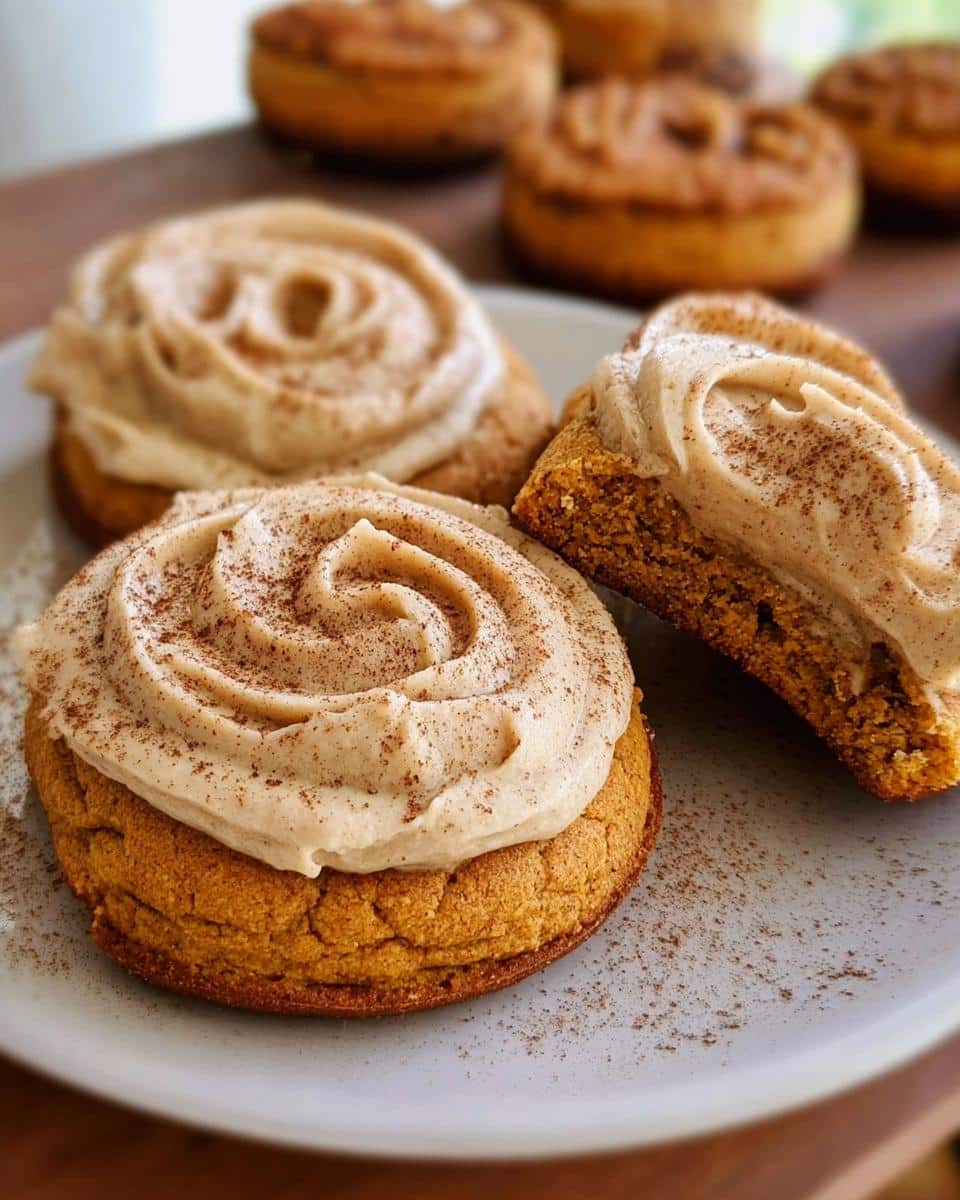 Soft Pumpkin Cookies with Cinnamon Frosting - detail 1
