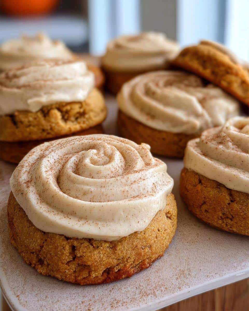 Soft Pumpkin Cookies with Cinnamon Frosting - detail 2