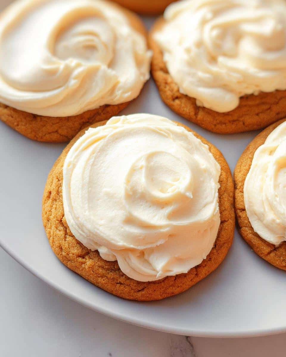 Soft Pumpkin Cookies with Cream Cheese Frosting - detail 1