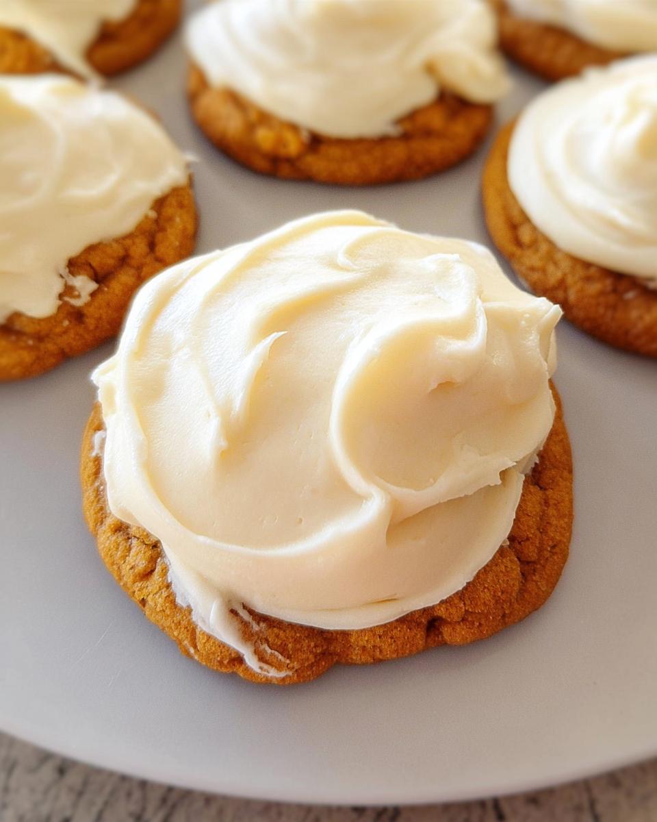 Soft Pumpkin Cookies with Cream Cheese Frosting - detail 2