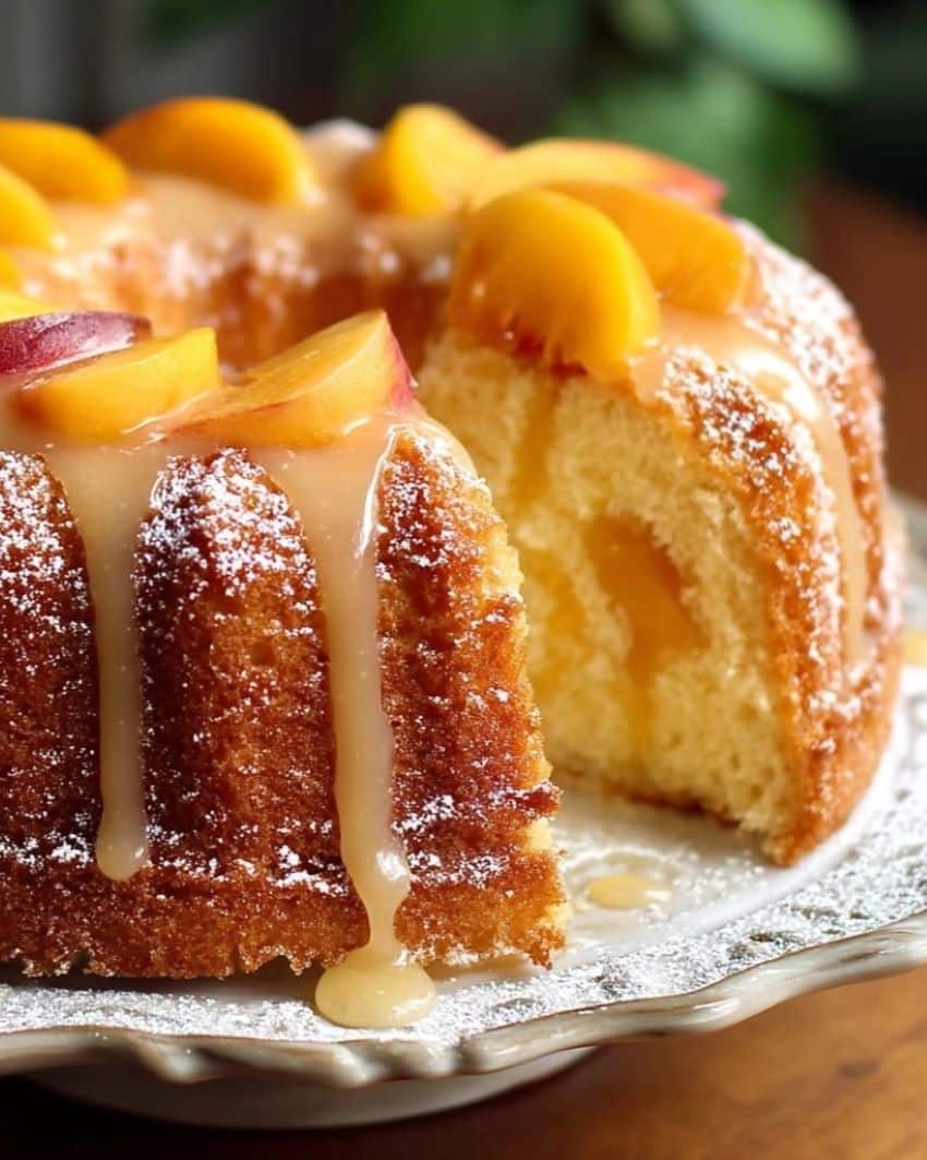 Southern Peach Buttermilk Pound Cake