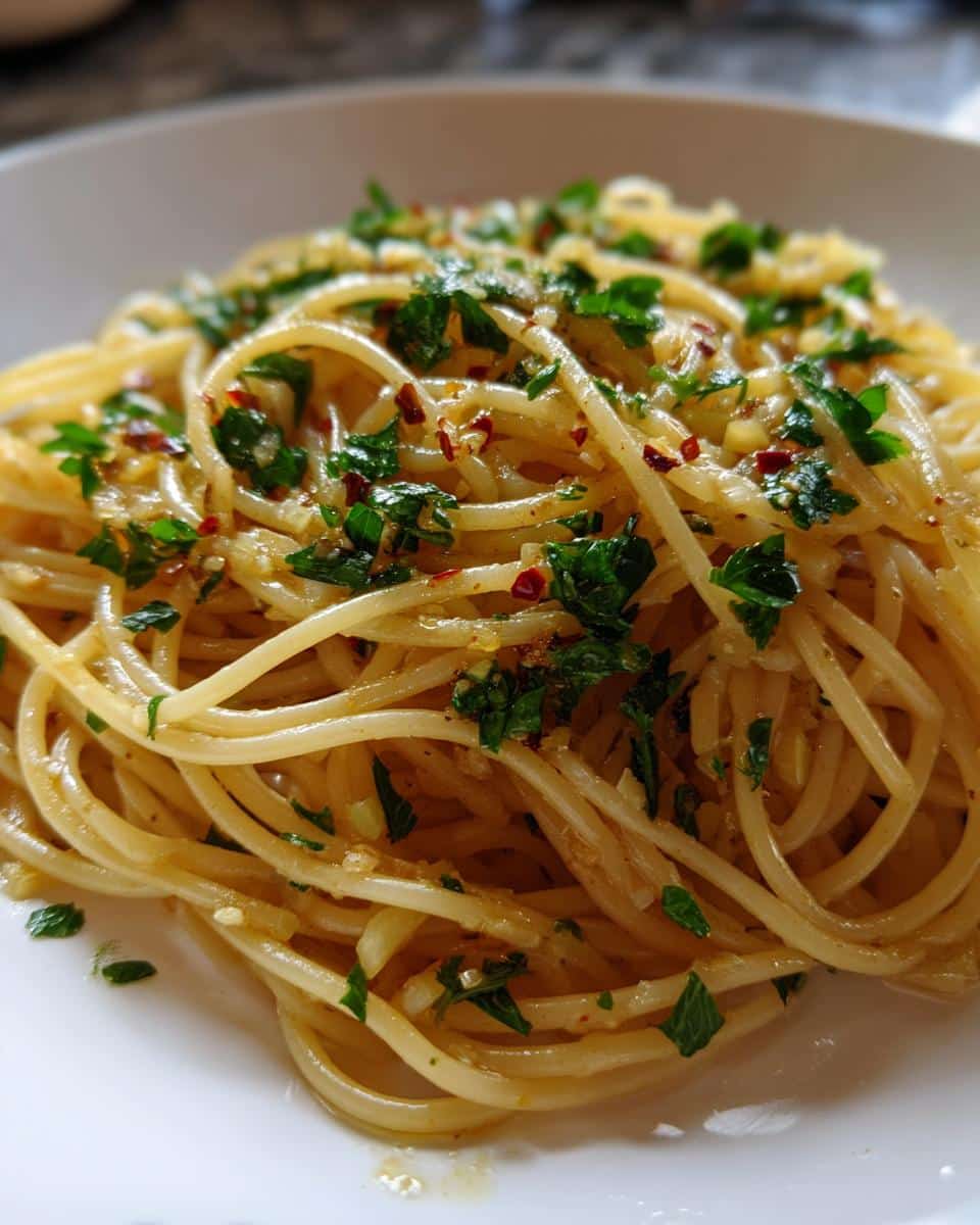 Spaghetti with Garlic and Oil (Aglio E Olio) - detail 1