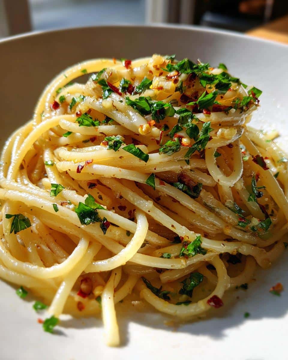 Spaghetti with Garlic and Oil (Aglio E Olio) - detail 2