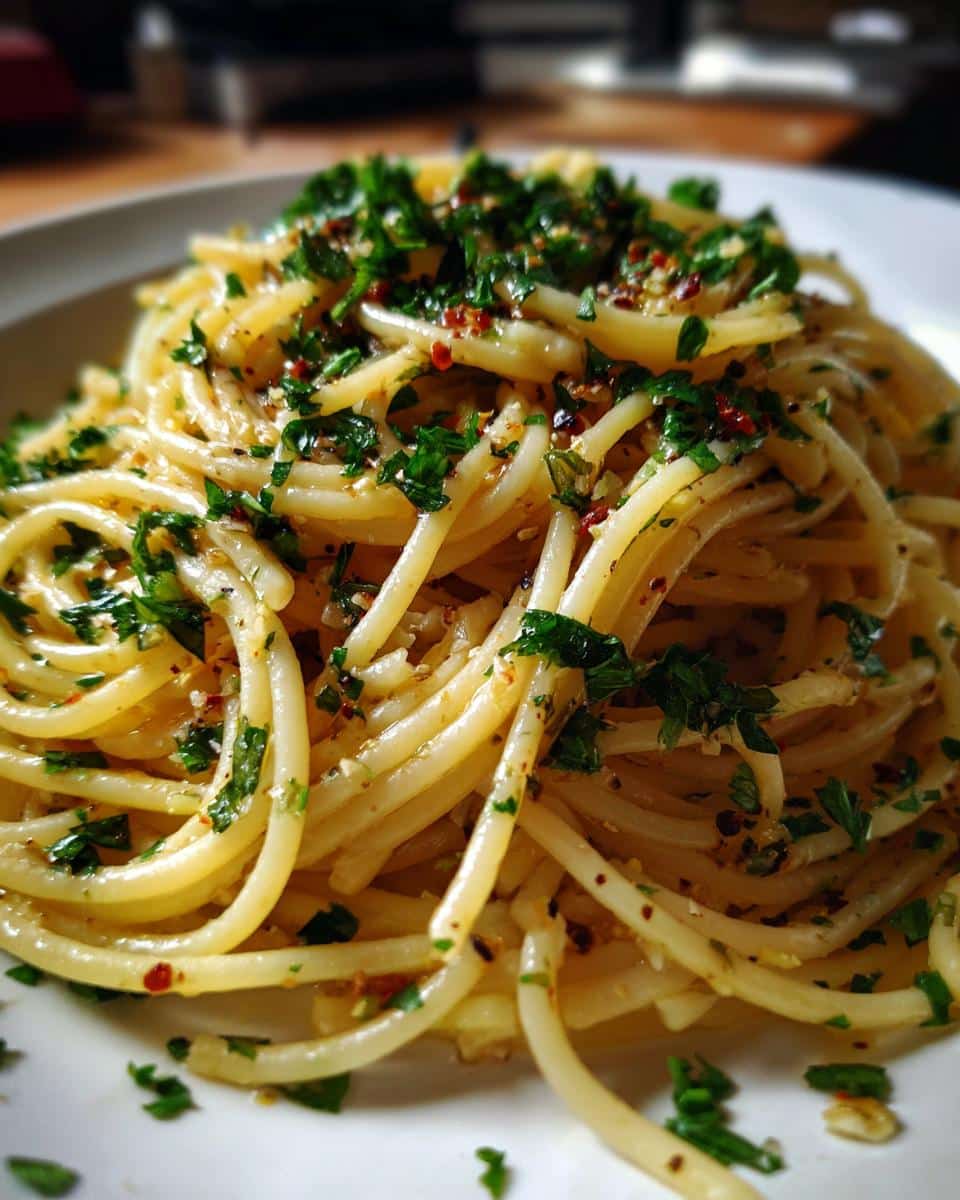 Spaghetti with Garlic and Oil (Aglio E Olio) - detail 3