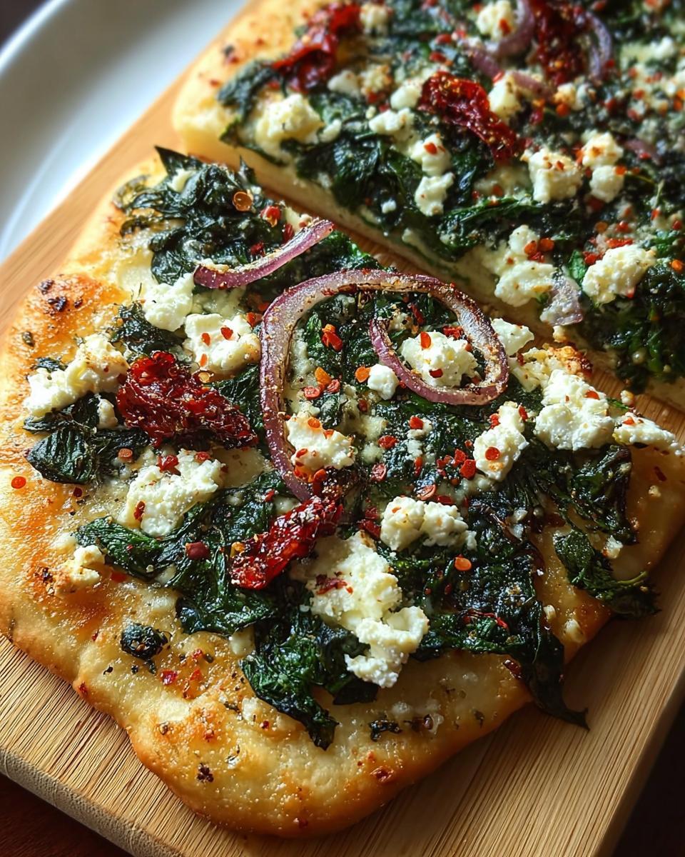 Spinach And Feta Flatbread Pizza - detail 1