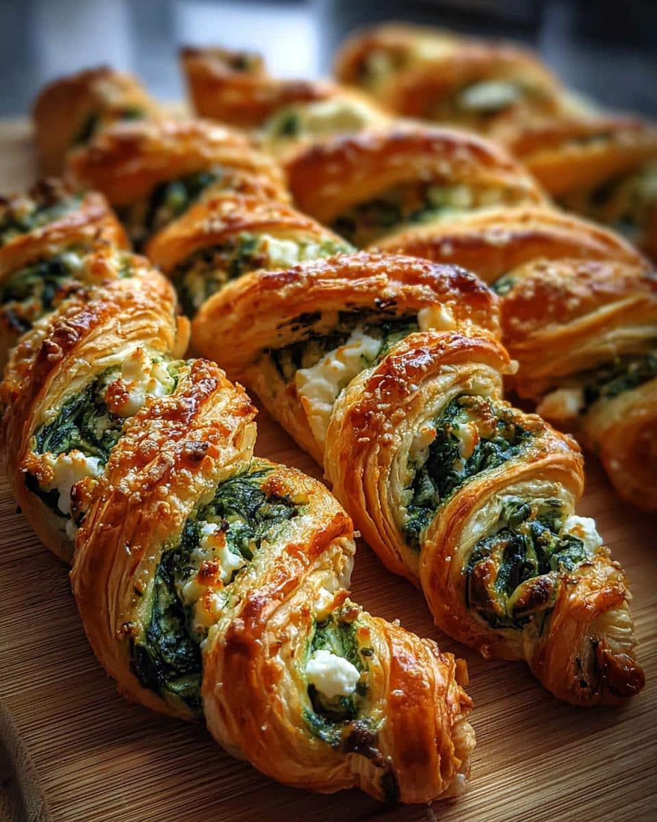 Spinach and Feta Puff Pastry Twists - detail 1