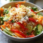 Spring Roll Salad with Spicy Ginger Dressing