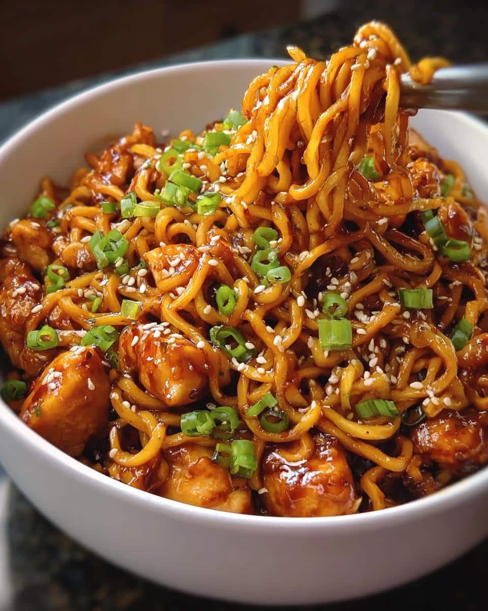 Sticky Garlic Chicken Noodles - detail 1