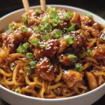 Sticky Garlic Chicken Noodles
