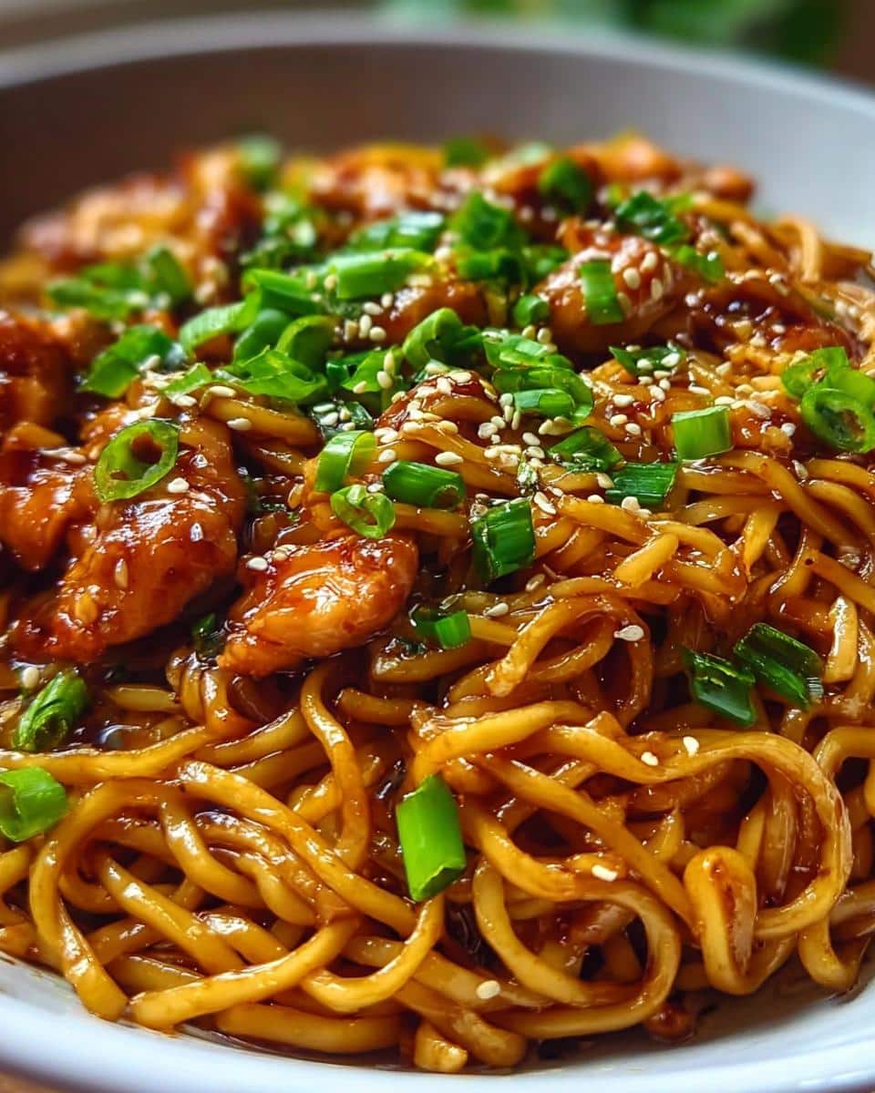 Sticky Garlic Chicken Noodles - detail 2