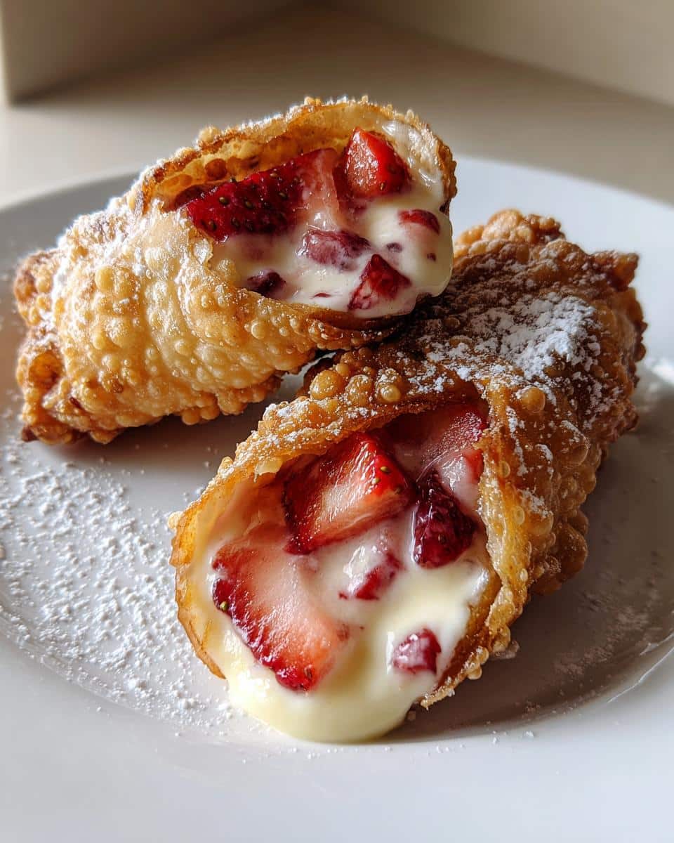 Strawberry Cheesecake Stuffed Eggrolls - detail 1
