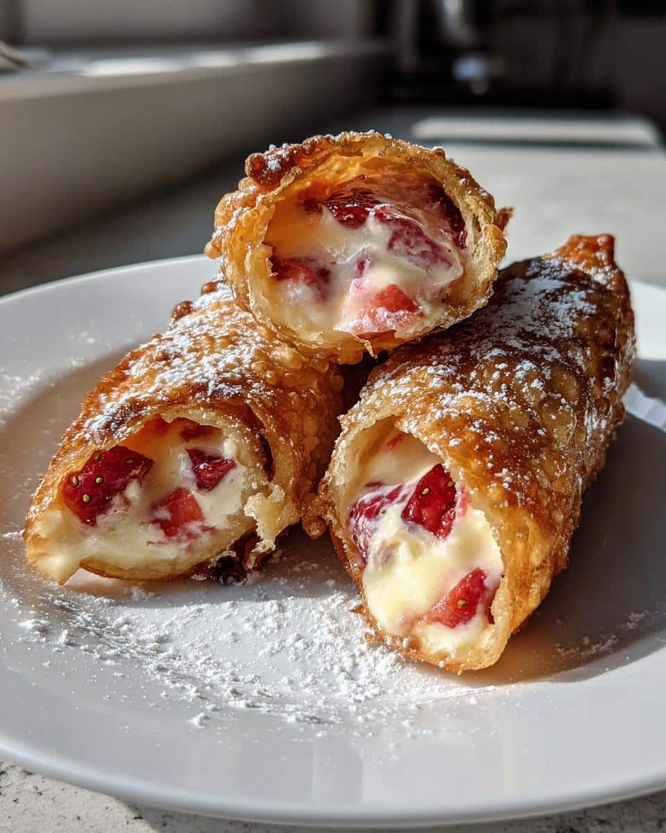 Strawberry Cheesecake Stuffed Eggrolls - detail 2