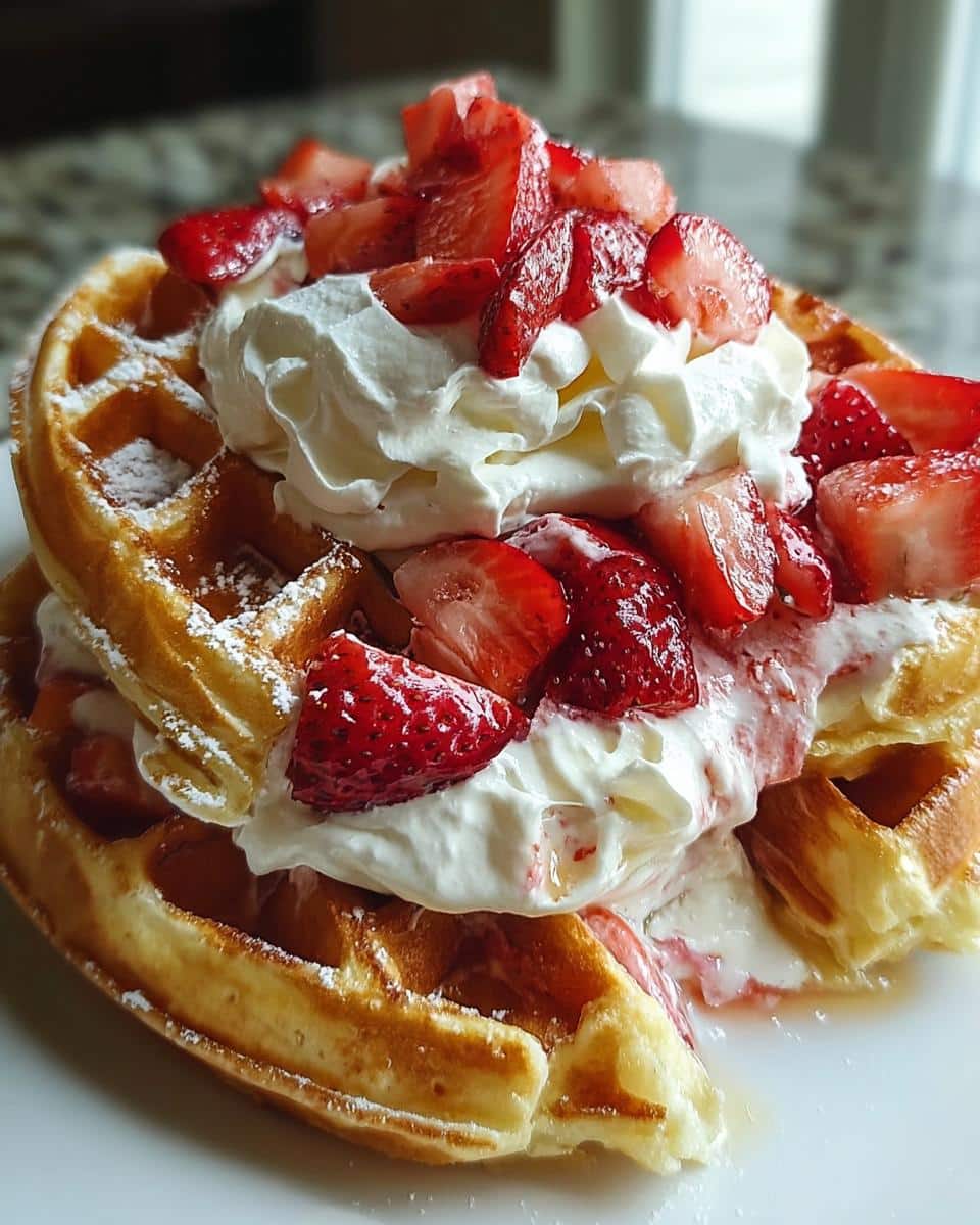 Strawberry Cheesecake Stuffed Waffles - detail 1