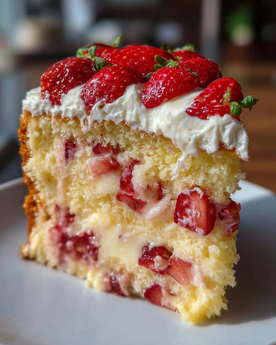 Strawberry Custard Delight Cake - detail 1
