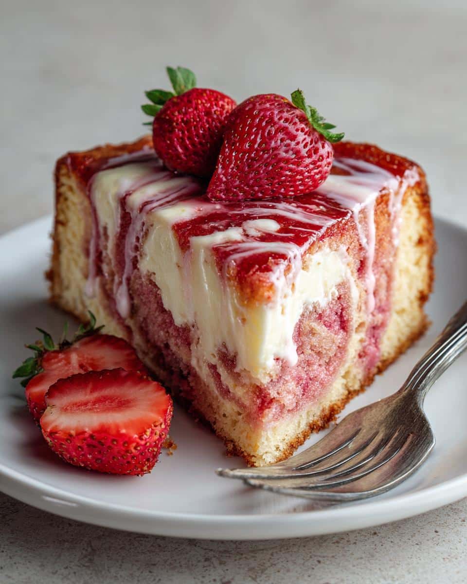 Strawberry Earthquake Cake
