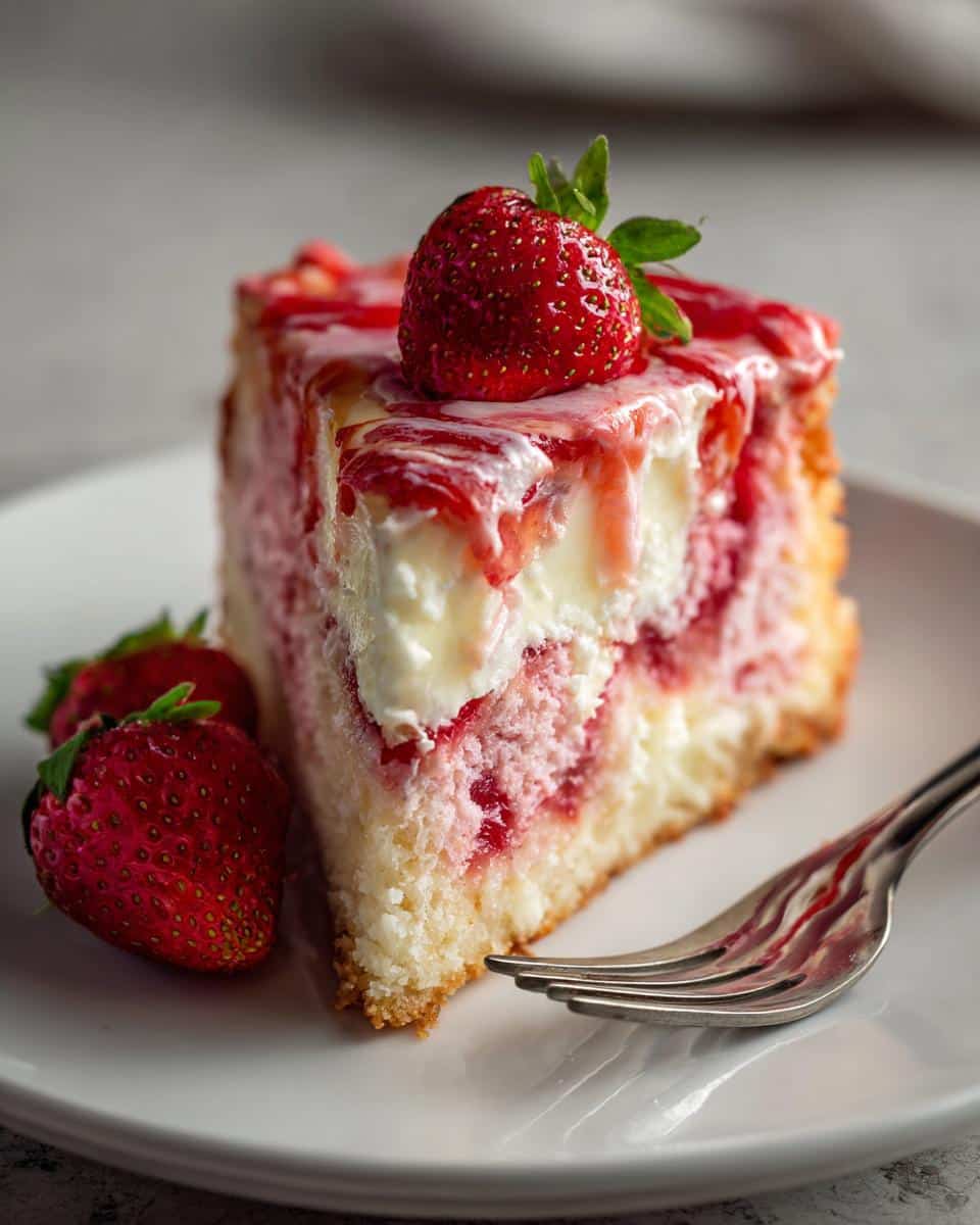 Strawberry Earthquake Cake