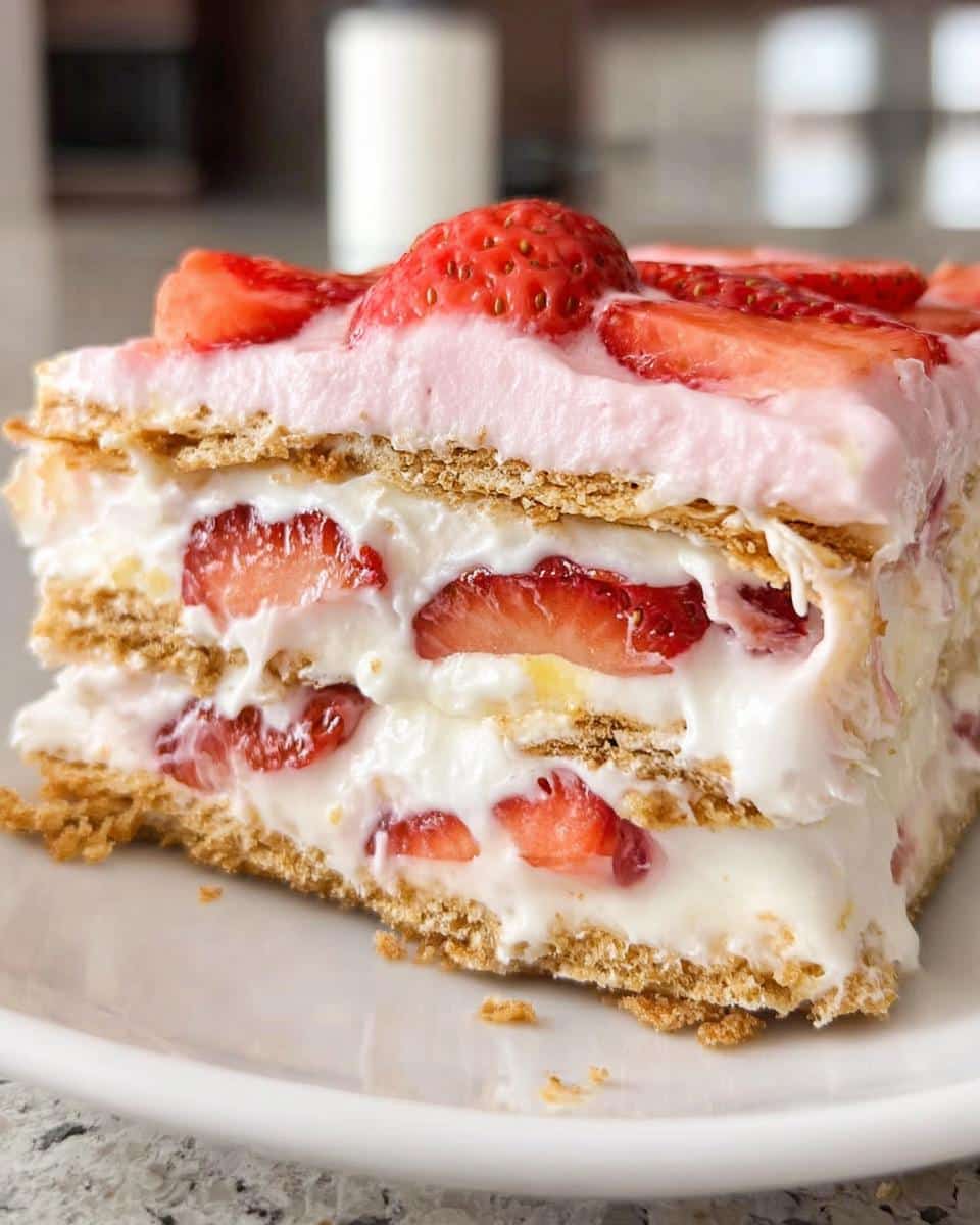 Strawberry Eclair Cake - detail 1