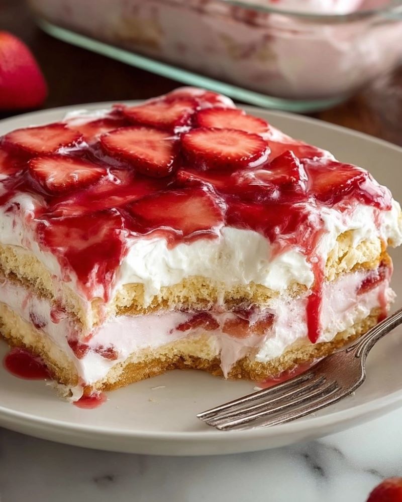 Strawberry Eclair Cake
