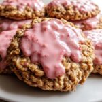 Strawberry Iced Oatmeal Cookies