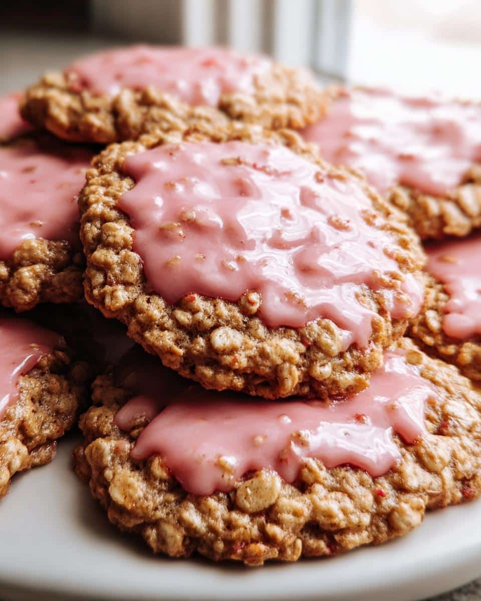 Strawberry Iced Oatmeal Cookies - detail 2