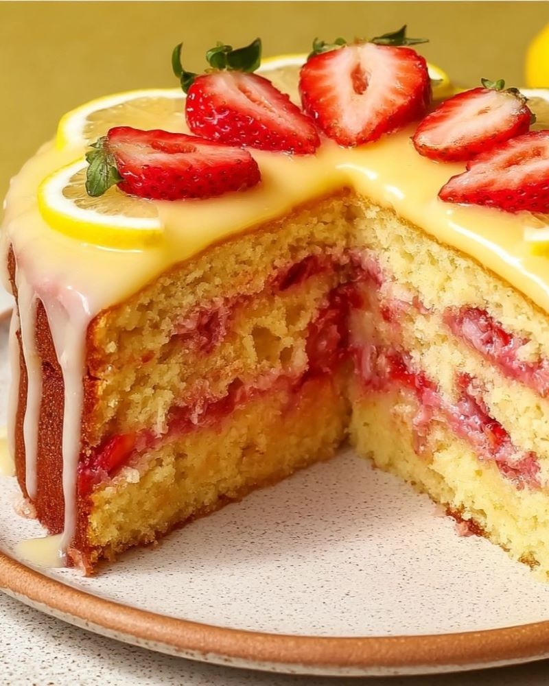 Strawberry Lemonade Buttermilk Cake